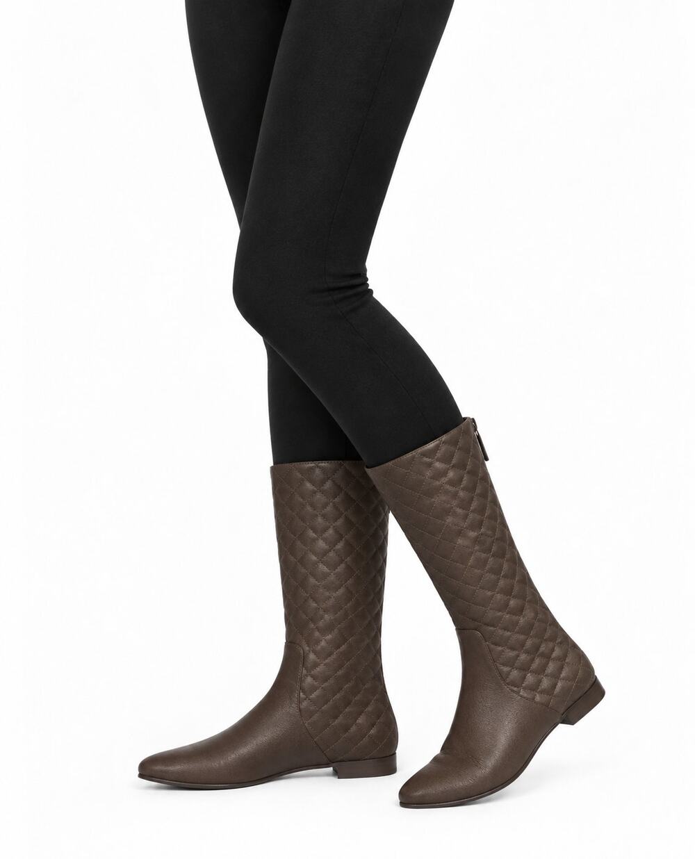 COPY MANOLO BLAHNIK Brown Leather Mid Calf Boots Size 37EU/US7